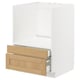 METOD kitchen cabinet in white with oak drawers. Modern, modular design with soft-close drawers.