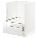 METOD / MAXIMERA Base cabinet f combi micro/drawers, white/Voxtorp high-gloss/white, 60x60 cm