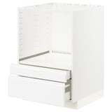 METOD / MAXIMERA Base cabinet f combi micro/drawers, white/Voxtorp matt white, 60x60 cm