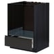 A modern, black ikea METOD kitchen cabinet with a single drawer.