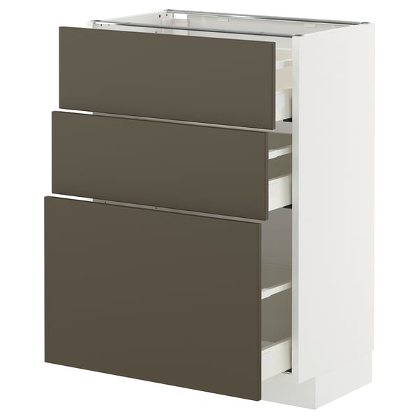 METOD / MAXIMERA Base cabinet with 3 drawers