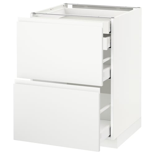 METOD white cabinet: 2 large drawers, modern, minimalist, sturdy, white finish.