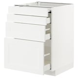 METOD white kitchen cabinet with multiple drawers, sleek design, sturdy particleboard frame, smooth drawer fronts.