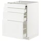 METOD white kitchen cabinet with multiple drawers, sleek design, sturdy particleboard frame, smooth drawer fronts.