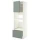 METOD / MAXIMERA High cabinet f built-in appliances, white/Nickebo matt grey-green, 60x60x200 cm