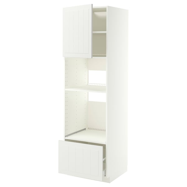 METOD / MAXIMERA High cabinet f built-in appliances, white/Stensund white, 60x60x200 cm