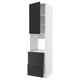 Modern kitchen unit, white with black accents, tall storage, two drawers, sleek design.