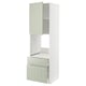Ikea METOD kitchen unit with green stensund doors and drawer, white frame.