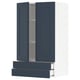 Option: A METOD kitchen cabinet in blue with two doors, two drawers, and adjustable shelves.
