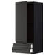 Dark gray ikea METOD kitchen module with push-open cabinet and pull-out shelf.