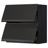 Black modern kitchen unit with sleek, matte finish and clean lines.