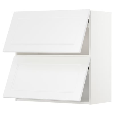 A white ikea METOD kitchen cabinet with two doors.