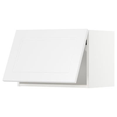 METOD white kitchen cabinet, modern simple design with flat panels, sturdy fiberboard.