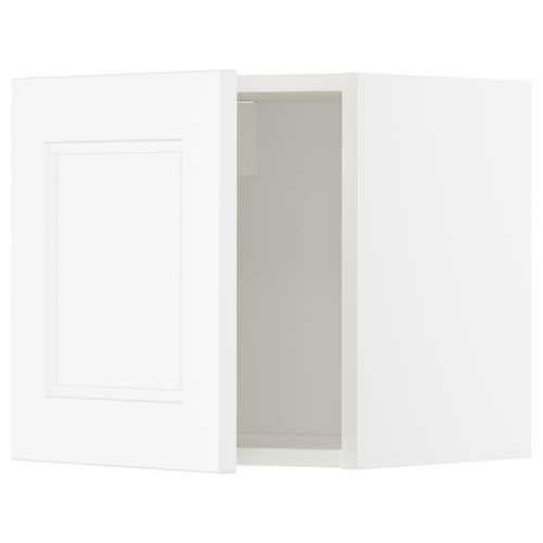 White METOD kitchen cabinet, square shape, snap hinges.
