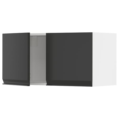 METOD black kitchen cabinet, sleek modern design with chamfered edges.