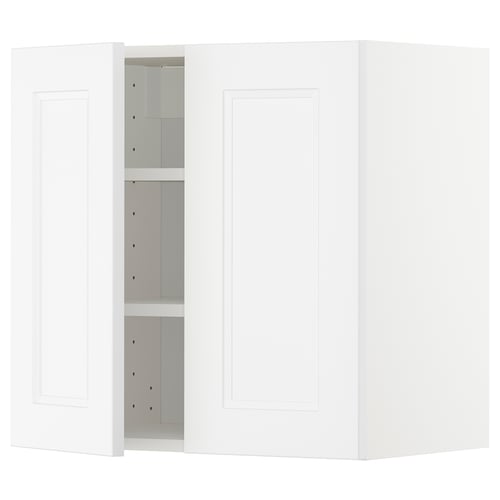 METOD white cabinet with 2 doors and adjustable shelves.