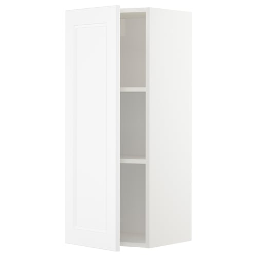 White METOD kitchen cabinet with one adjustable shelf, modern design.