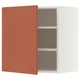 METOD Wall cabinet with shelves, white/Terrsjö red-brown wave pattern, 60x60 cm