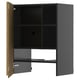 Option: Gray METOD kitchen unit with oak door, minimalist & warm, vertical storage.