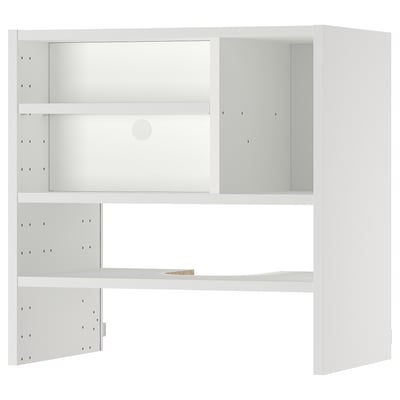 White METOD wall cabinet frame with shelves.