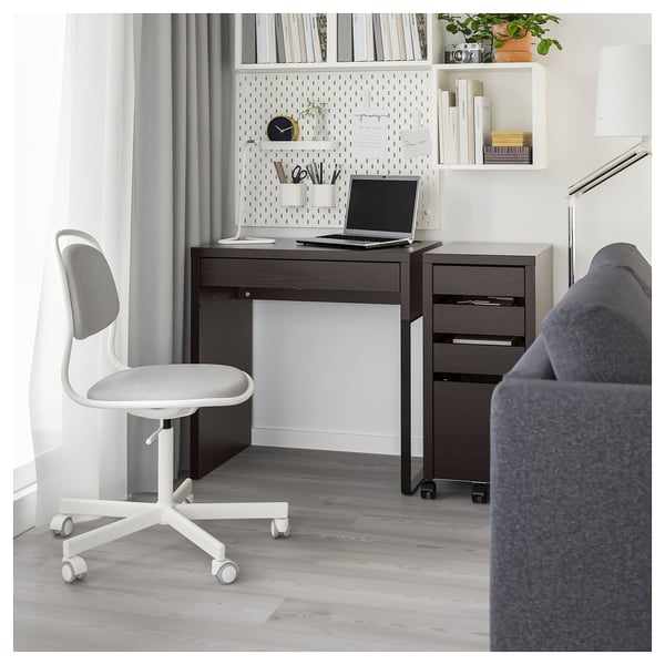 Micke Desk Black Brown 73x50 Cm Ikea