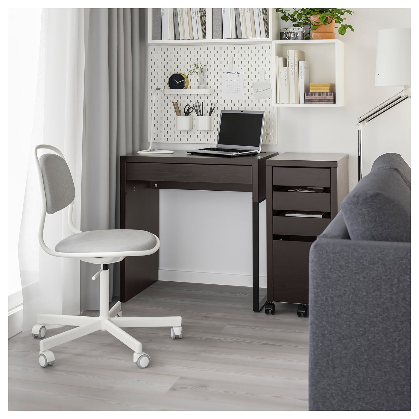 Desk, MICKE, black-brown, 73x50 cm - IKEA