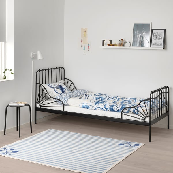 Extendable bed, MINNEN, black, 80x200 cm IKEA