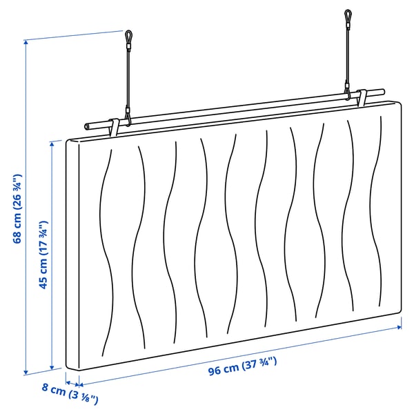 Illustration with measurements for the product: MITTZON.