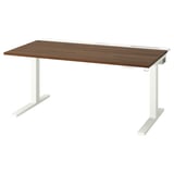 Mitzon desk, wood top, white legs, adjustable.