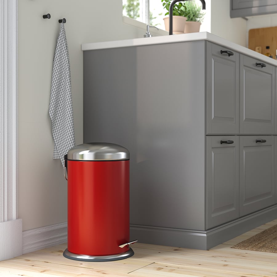 MJÖSA pedal bin, red, 12 l IKEA