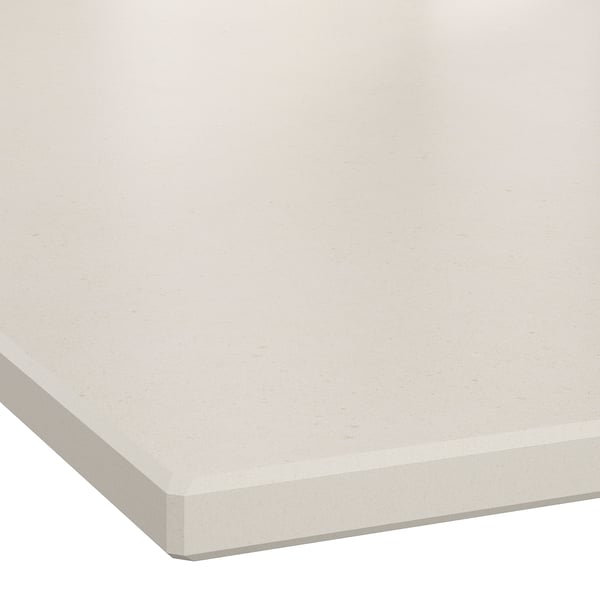 MÖCKLARP Custom made worktop, matt off-white/stone effect high pressure porcelain, 1 m²x2.0 cm