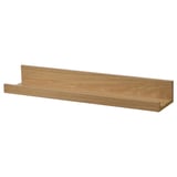 MOSSLANDA wall shelf, light brown, rectangular, wooden finish.