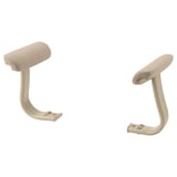 Beige MULLFJÄLLET office armrests with upholstered padding for comfort, designed to support users during long periods.
