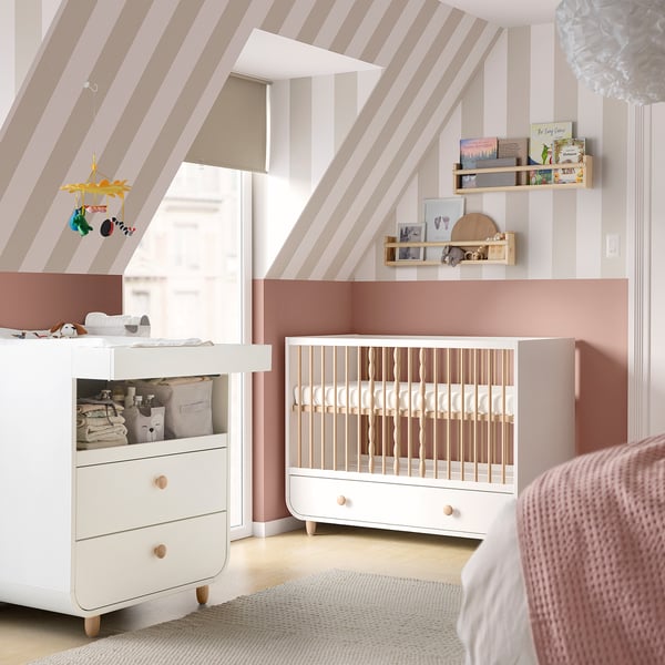 MYLLRA 2-piece baby furniture set, white, 60x120 cm - IKEA 