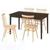 NÄSINGE / HÖGVED Table and 4 chairs, dark brown stained beech veneer/birch veneer, 130x80 cm