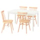 NÄSINGE / HÖGVED Table and 4 chairs, white/birch veneer, 130x80 cm