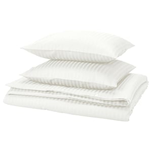 NATTJASMIN Duvet cover and 2 pillowcases, white, 240x220/60x70 cm