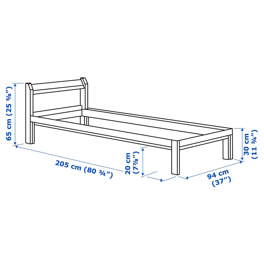 Bed frame, NEIDEN, pine, 90x200 cm IKEA