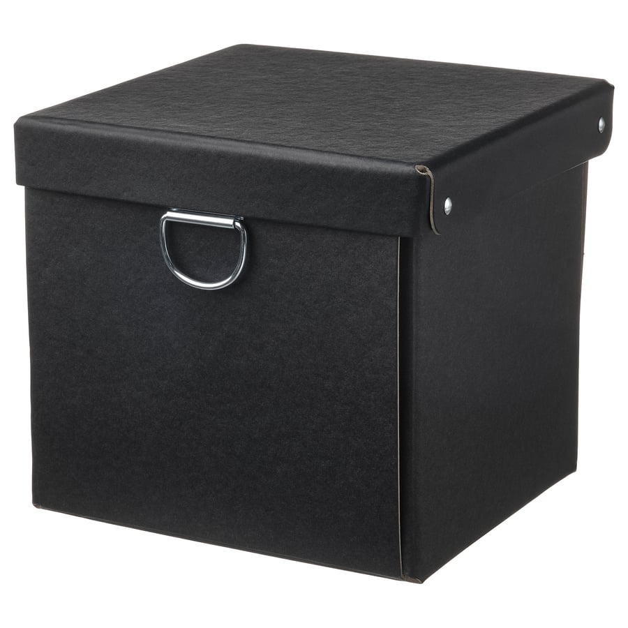 NIMM storage box with lid, black, 16.5x16.5x15 cm IKEA