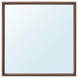 NISSEDAL square mirror, dark brown frame, simple design, ideal for bathroom or hallway.