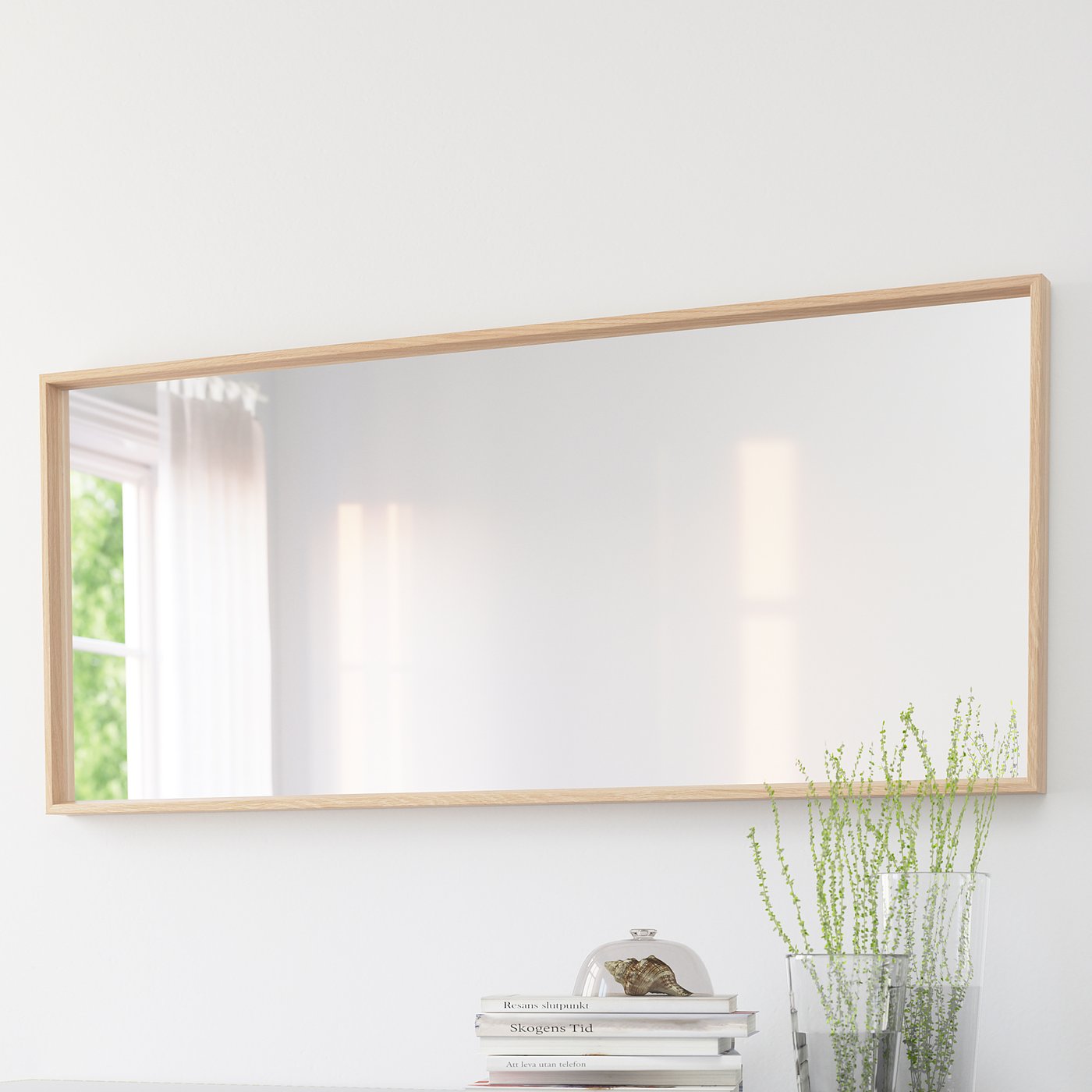 Mirror, NISSEDAL, white stained oak effect, 65x150 cm - IKEA