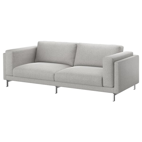 Nockeby Three Seat Sofa Tallmyra White Black Chrome Plated Ikea