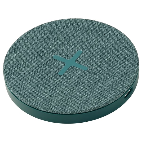 NORDMÄRKE wireless charger, textile/green IKEA