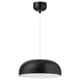 NYMÅNE: black dome pendant light with grid diffuser.