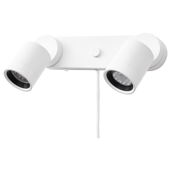 NYMÅNE dual spotlight, white, adjustable design, porch light.