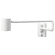 Nymäne white wall lamp with adjustable arm and cylindrical shade.