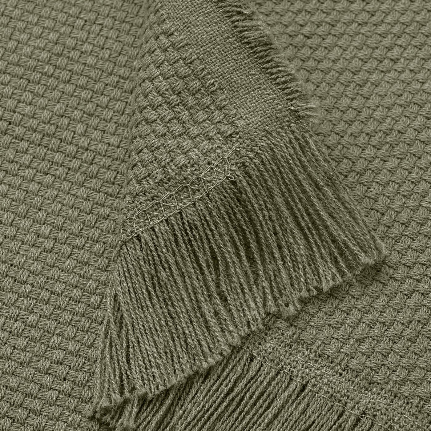 ODDRUN Throw, dark green, 130x170 cm IKEA