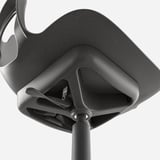Black office chair base, showcasing sturdy design and adjustable mechanism for stability and comfort.