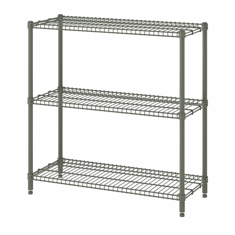 Shelving unit, OMAR, greygreen, 92x36x94 cm IKEA