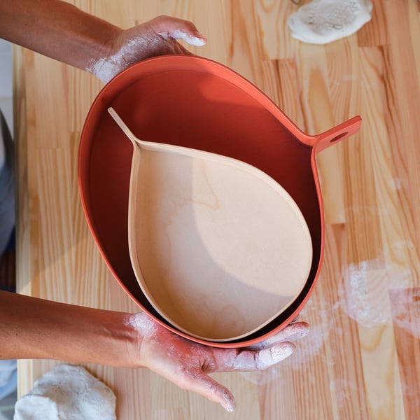 OMMJÄNGE Tray, set of 2, orange/birch veneer